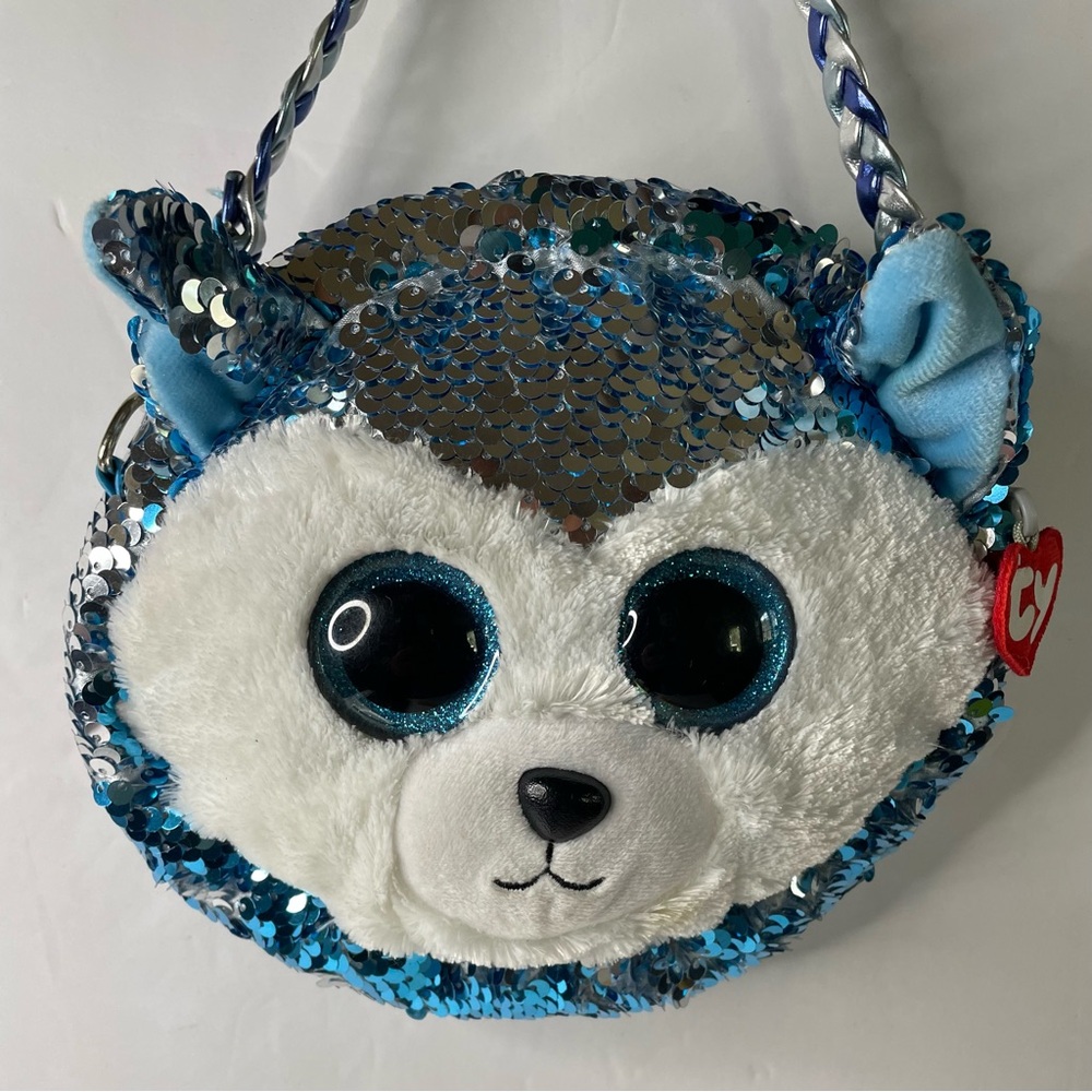 TY Fashion Flippy Sequin Purse - SLUSH the Husky (Approx. 8")
